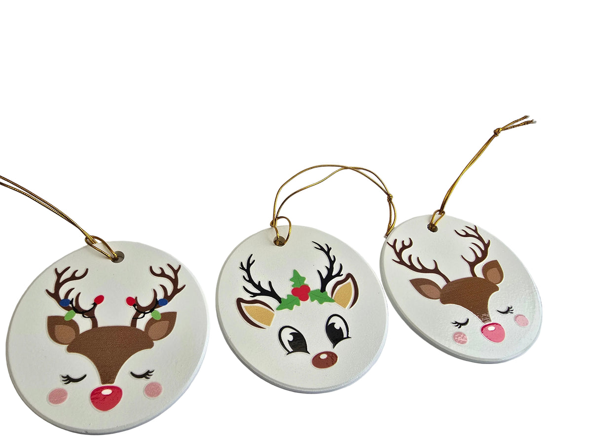 Hand crafted Reindeer Tree Decorations