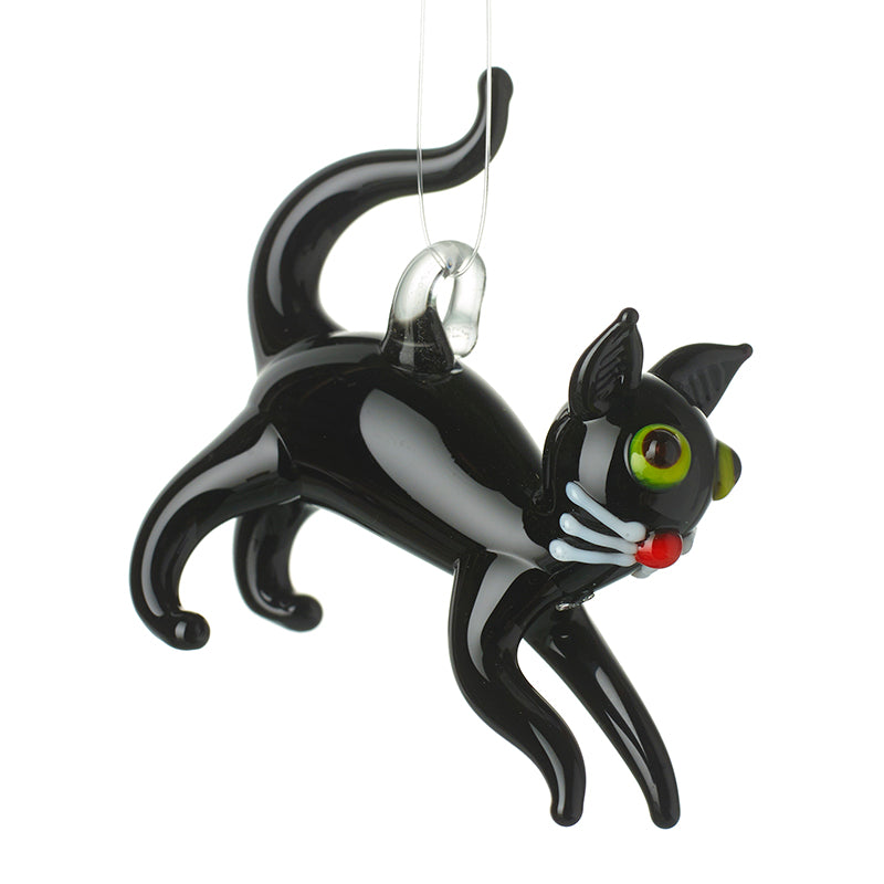 Glass Black Cat Pendant