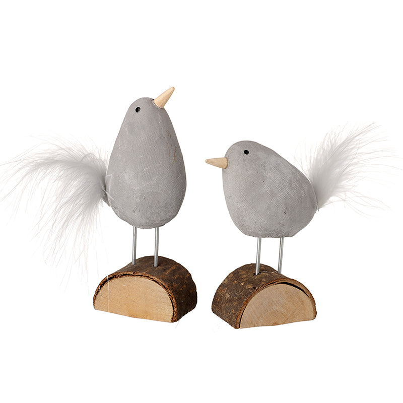 Stone Bird Mix on Wood Stand