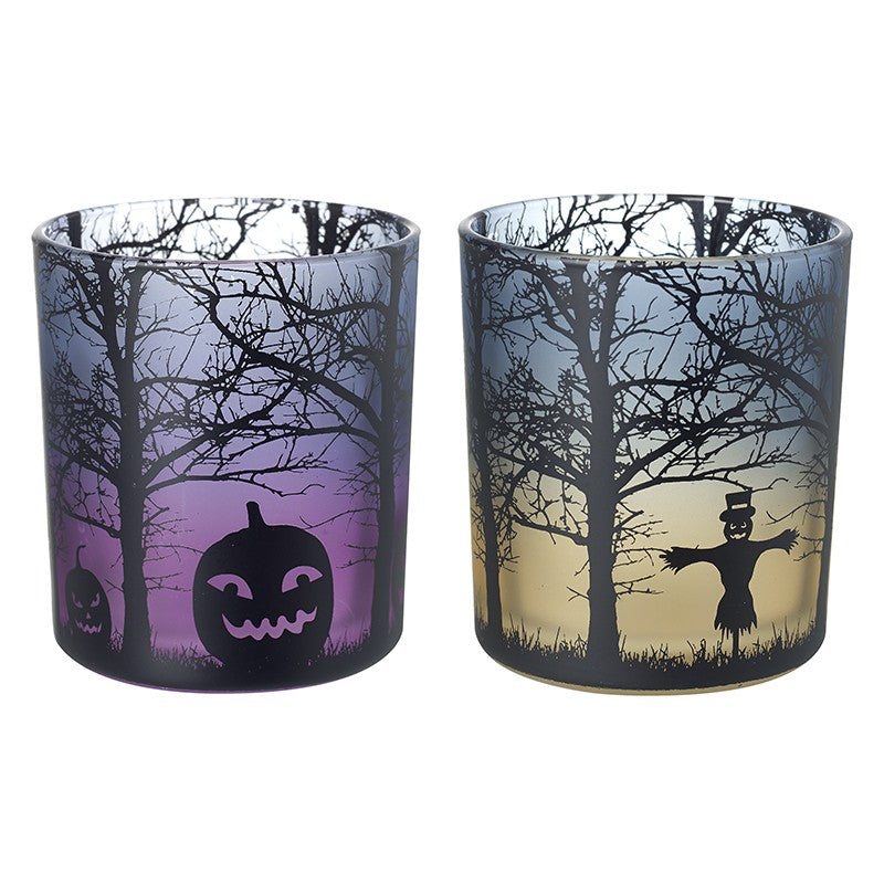 Hallowe'en Glass T-light Holders