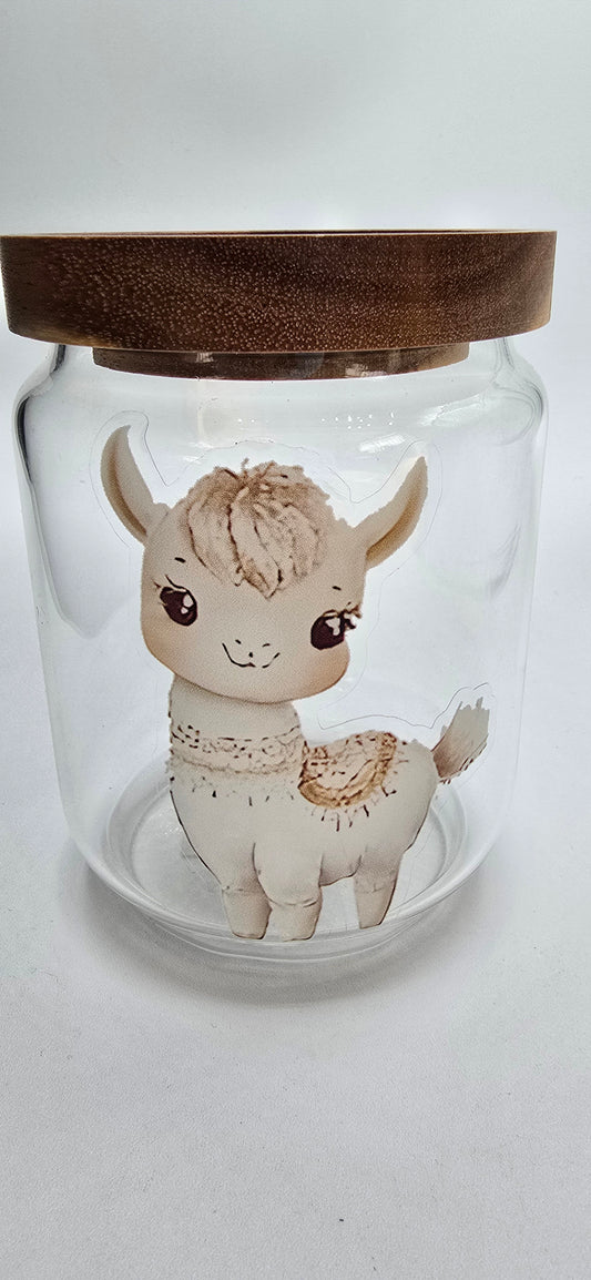 Glass Storage Jar with Animal Design