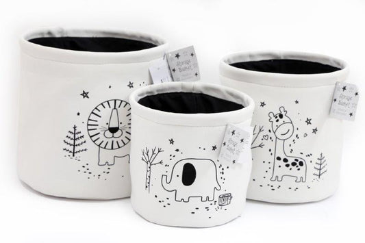 Set of 3 Animal Design Children's Storage Baskets