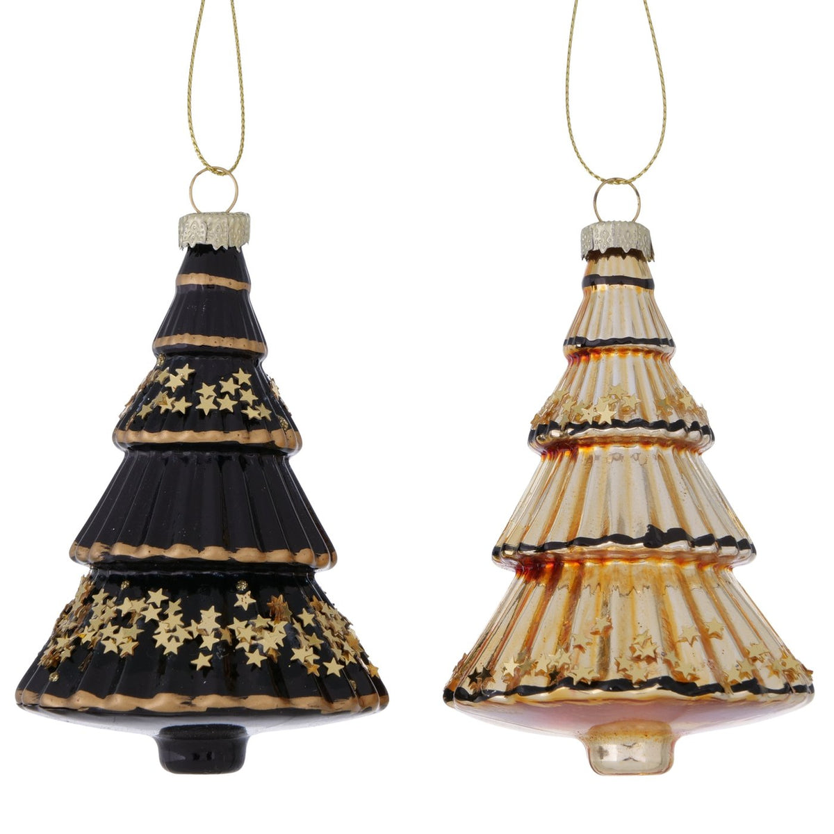 Gold and Black Christmas Tree Decorations