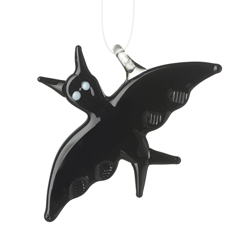 Black Glass Bat Pendant