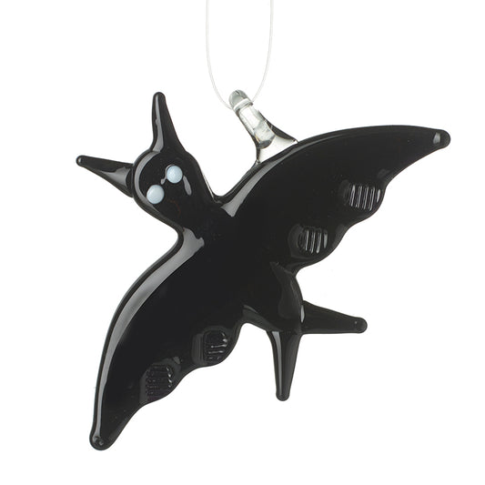 Black Glass Bat Pendant