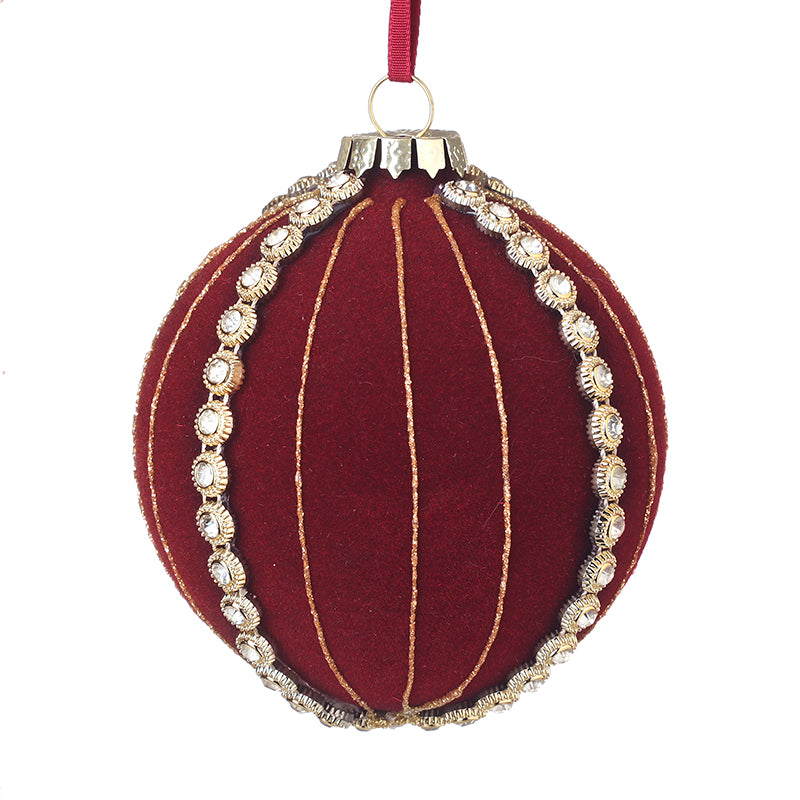 Deep Red Sparkle Glass Bauble