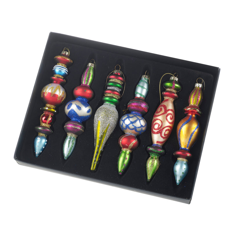 Multi Coloured Glass Bauble Set