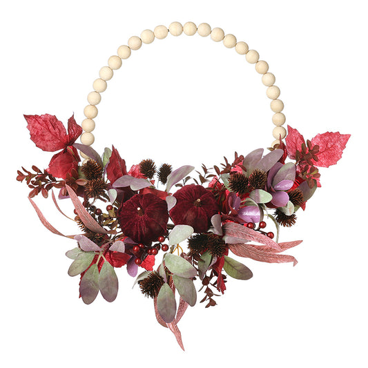 Halk Red Leaf Wreath with Beads