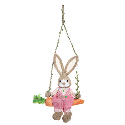 Louie Rustic Bunny on Swing