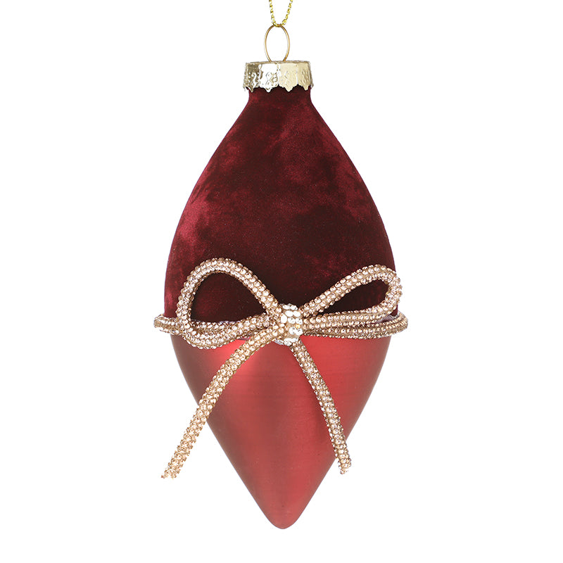 Red Bauble with Central Bow