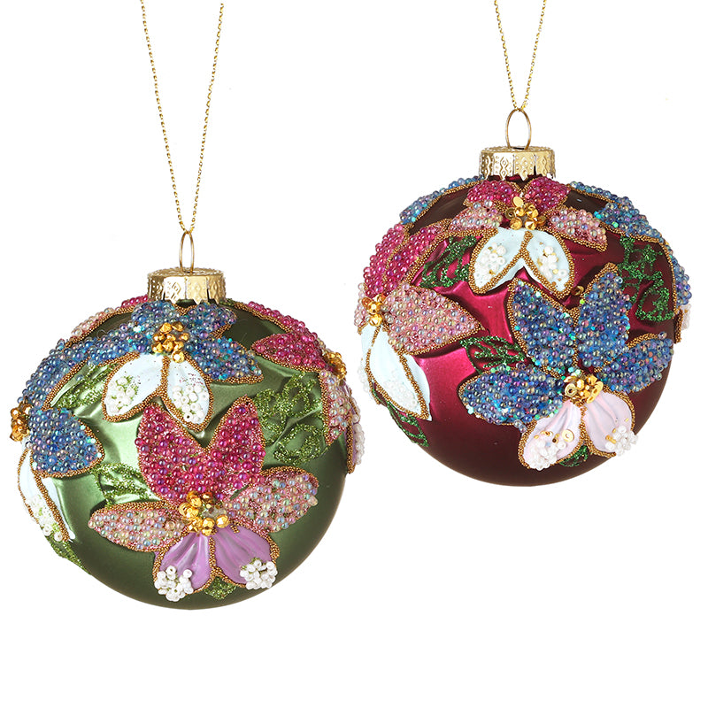 Green & Pink Bauble with Embroidery