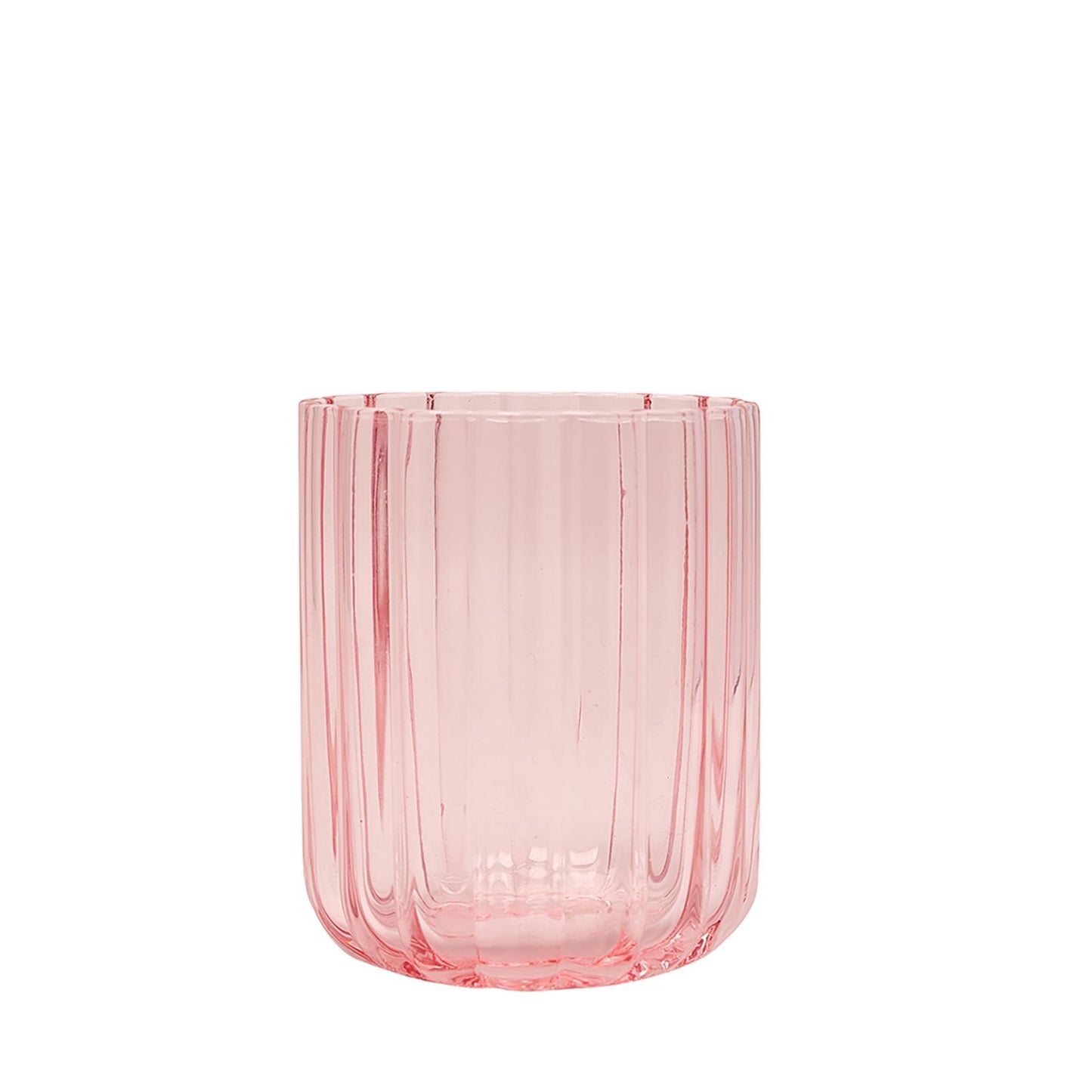Hestia Pink Ribbed Glassware Set