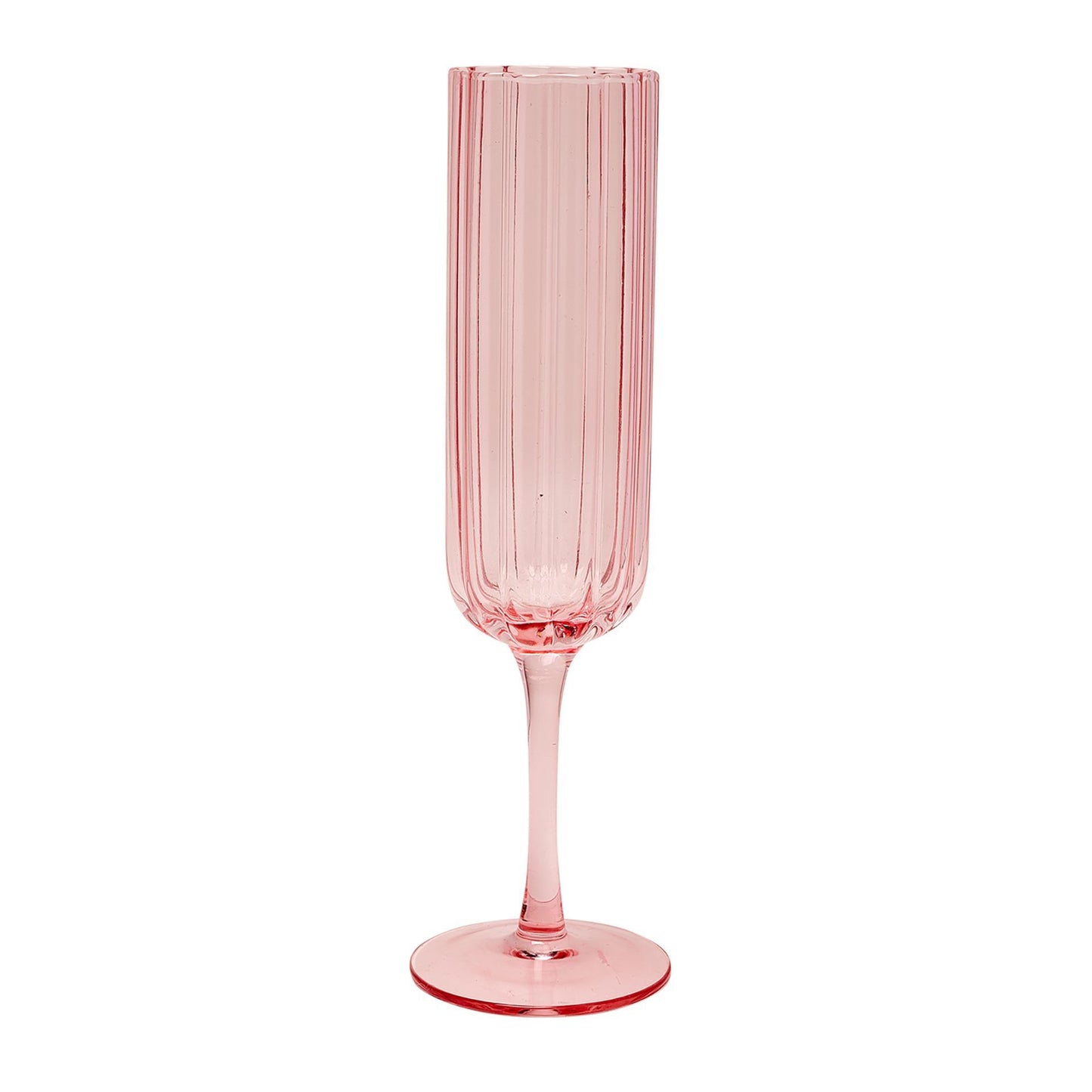 Hestia Pink Ribbed Glassware Set
