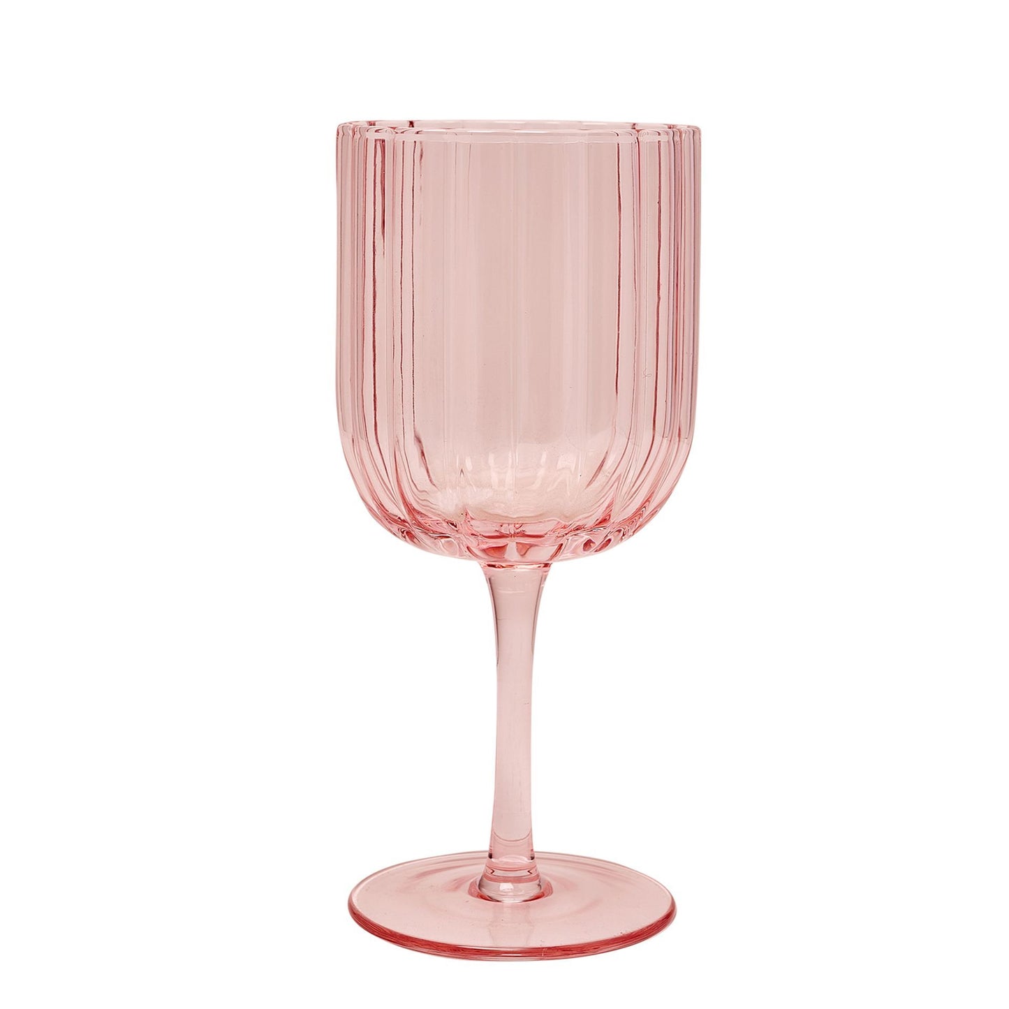 Hestia Pink Ribbed Glassware Set