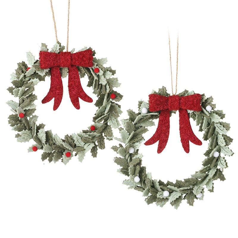 Felt Holly Leaf Wreaths