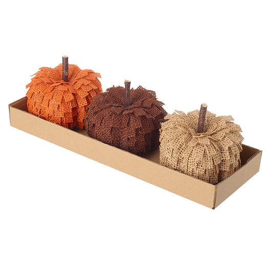 Burlap Pumpkin (set of 3)