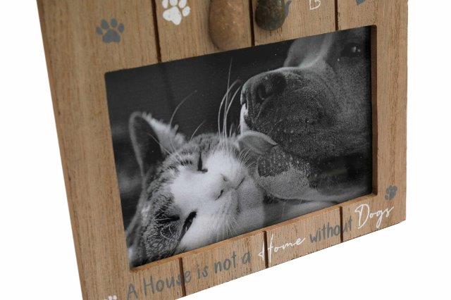 Cat and Dog Wooden Photo Frame