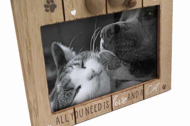 Cat and Dog Wooden Photo Frame