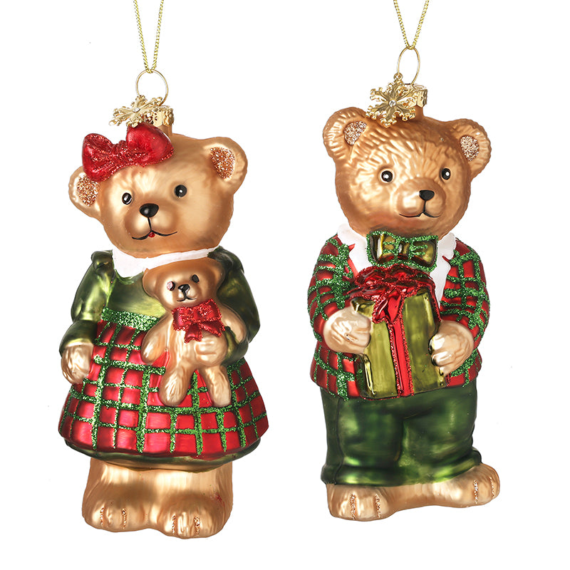 Tartan Hanging Teddy Decoration