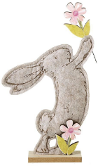 Felt Rabbit with Flowers