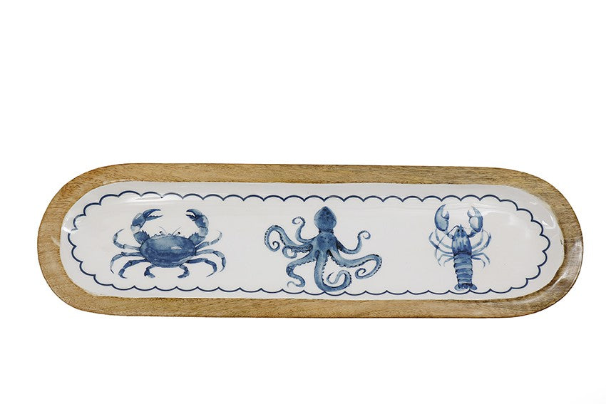 Marine Enamel and Wood Tray