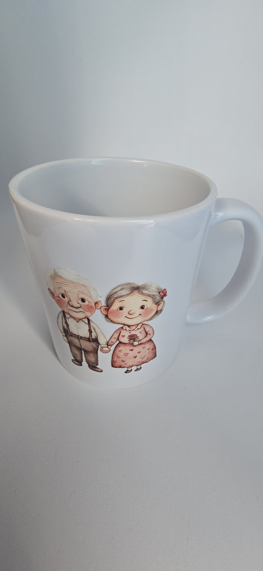 White Ceramic Mug with Couple