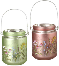 Pearlised Glass T-Light Jar