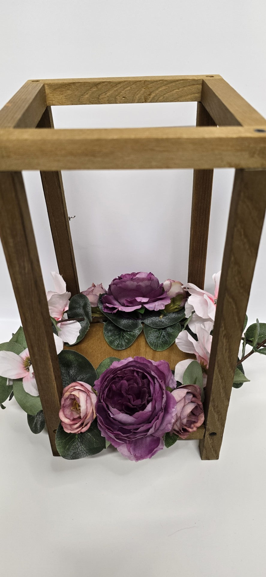 Flower and Wood Candle Holder