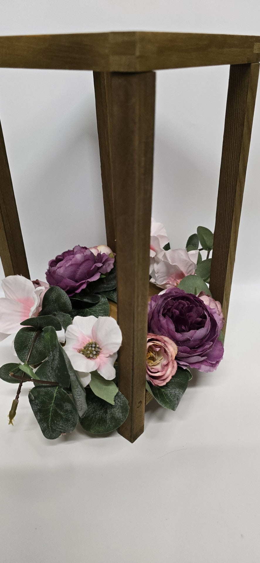 Flower and Wood Candle Holder