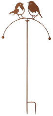 Rustic Metal Balancing Stake with Robin